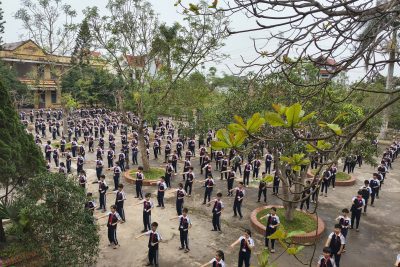 Ngày hội đồng diễn võ nhạc Vovinam của học sinh trường THCS Nghĩa Hồng